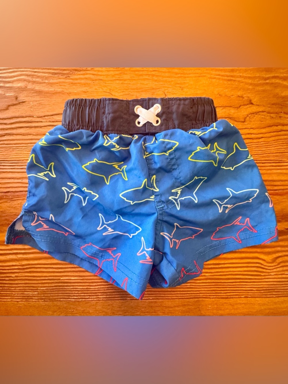 Cat & Jack Blue Shark-Print Kids Swim Shorts